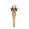 Lab Grown Round Cut Diamond Halo Ring In Yellow Gold