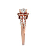 Lab Grown Round Cut Diamond Halo Ring In Rose Gold