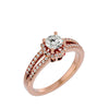 Lab Grown Round Cut Diamond Halo Ring In Rose Gold