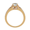 Lab Grown Round Cut Diamond Halo Ring In Yellow Gold