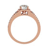 Lab Grown Round Cut Diamond Halo Ring In Rose Gold