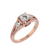 Lab Grown Round Cut Diamond Halo Ring In Rose Gold