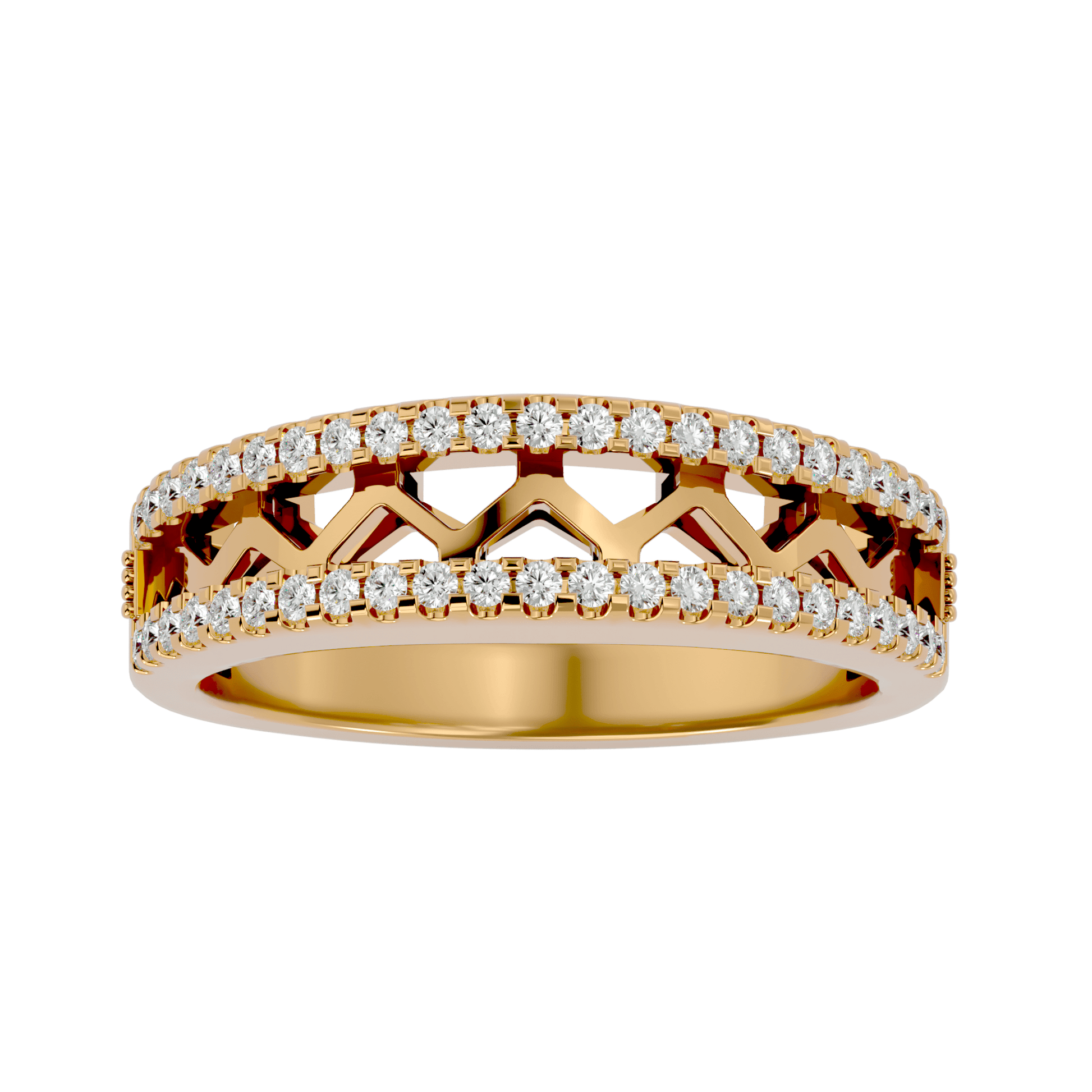 Lab Grown Round Diamond Band Ring In Yellow Gold