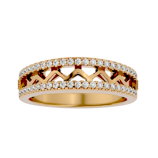 Lab Grown Round Diamond Band Ring In Yellow Gold