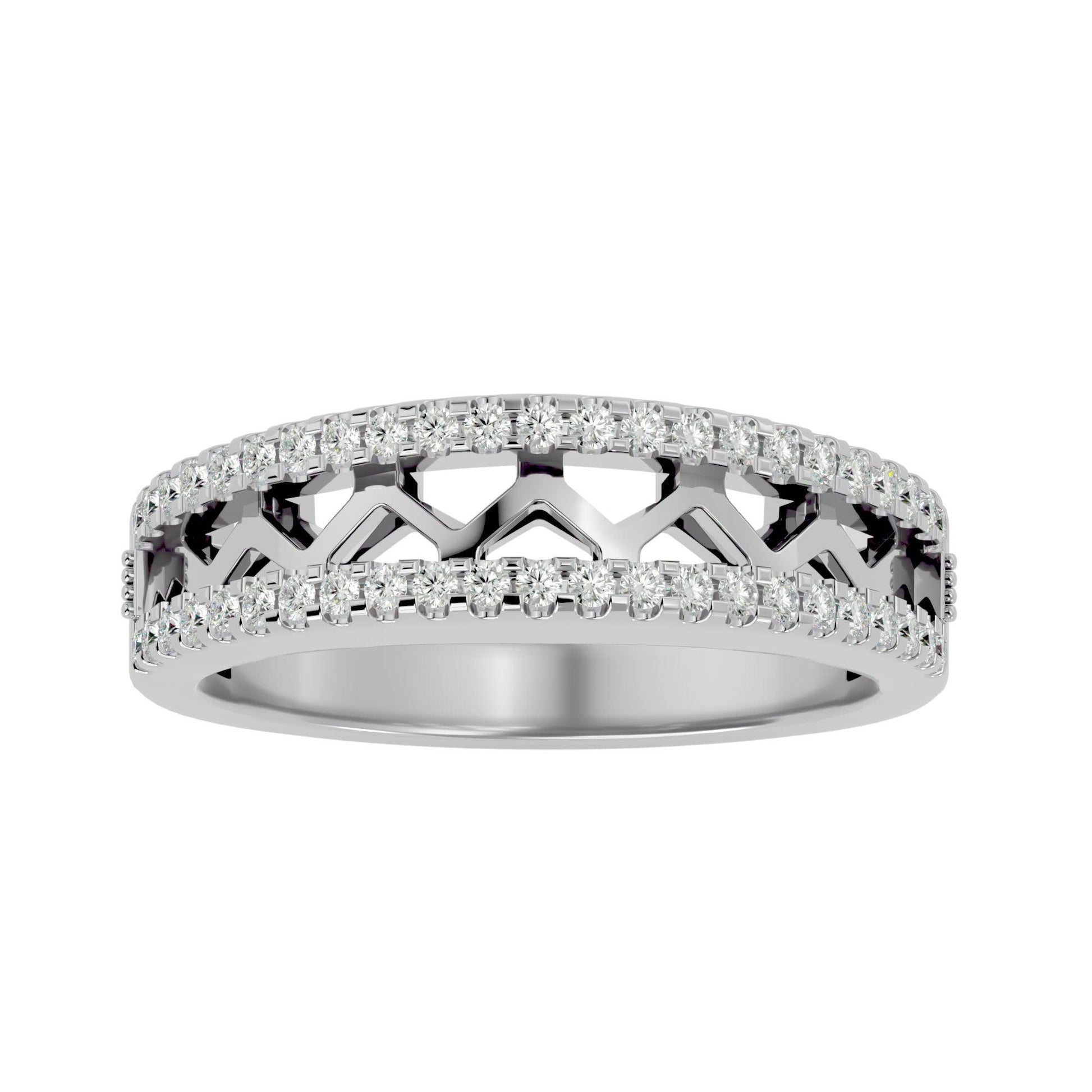 Lab Grown Round Diamond Band Ring In Platinum