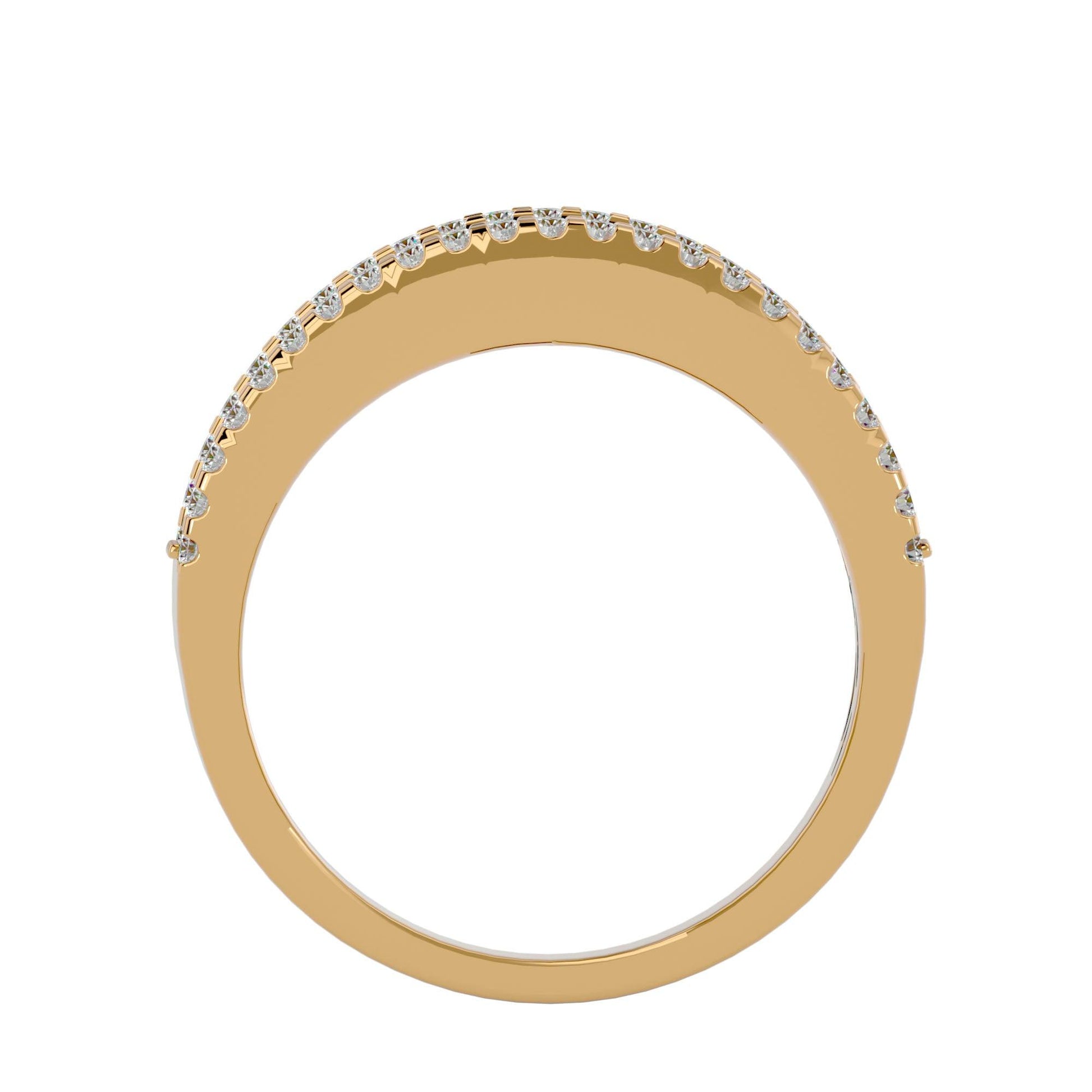 Lab Grown Round Diamond Band Ring In Yellow Gold