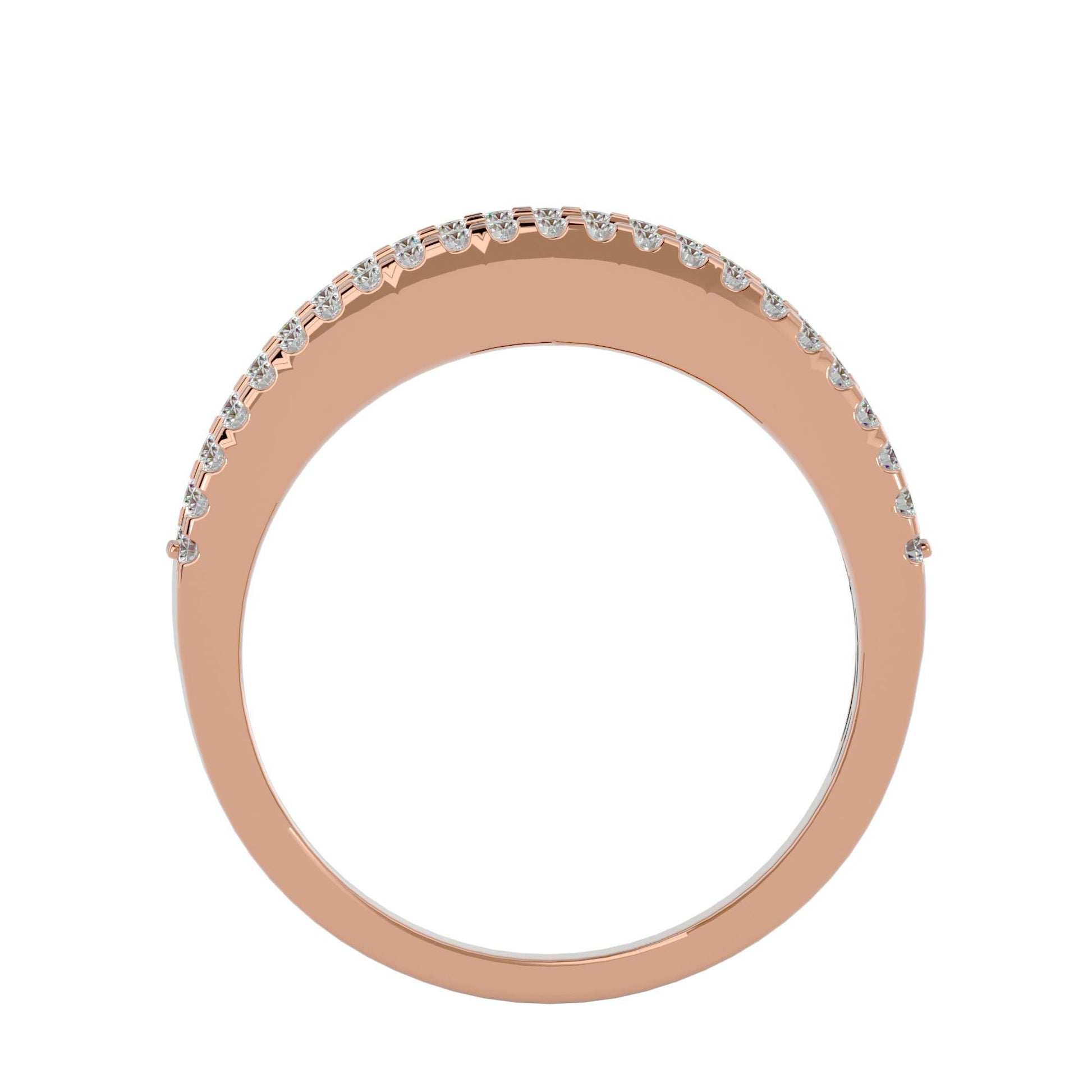 Lab Grown Round Diamond Band Ring In Rose Gold