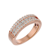 Lab Grown Princess And Round Diamond Band Ring In Rose Gold