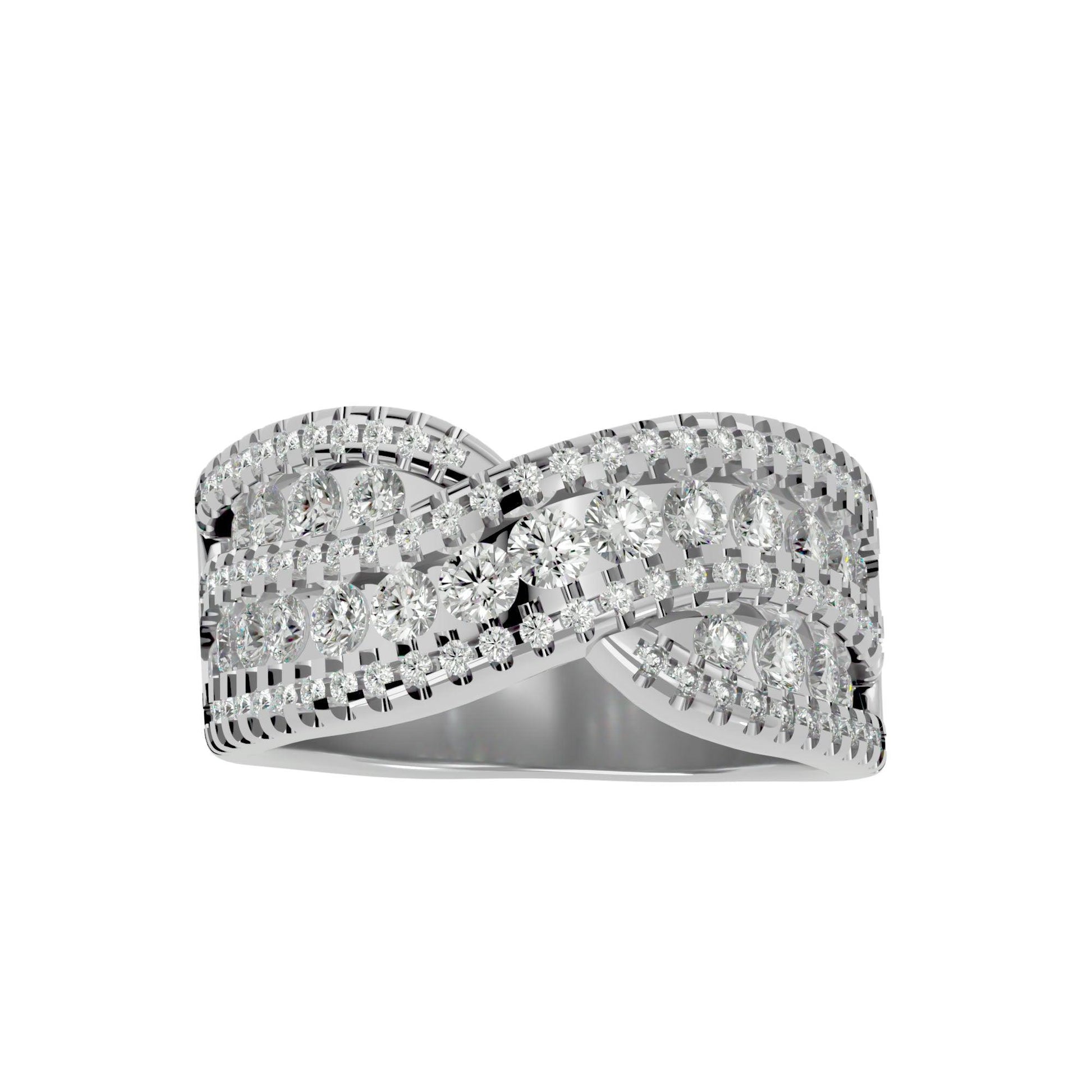 Lab Grown Round Cut Diamond Band Ring In Platinum