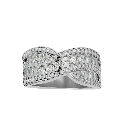 Lab Grown Round Cut Diamond Band Ring In Platinum