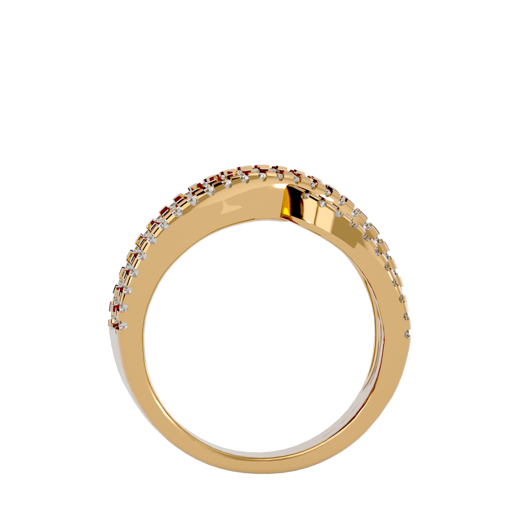 Lab Grown Round Diamond Band Ring In Yellow Gold