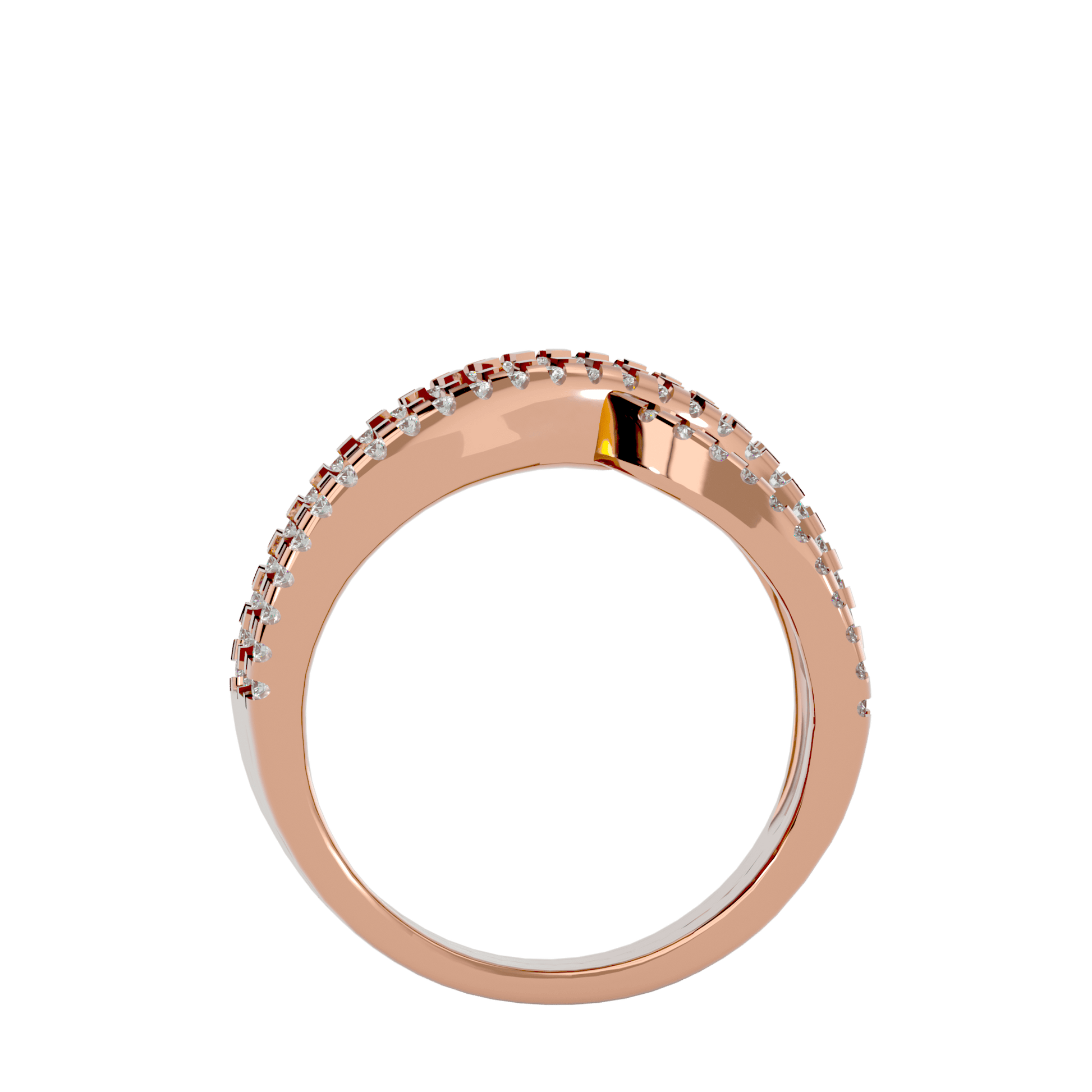 Lab Grown Round Diamond Band Ring In Rose Gold