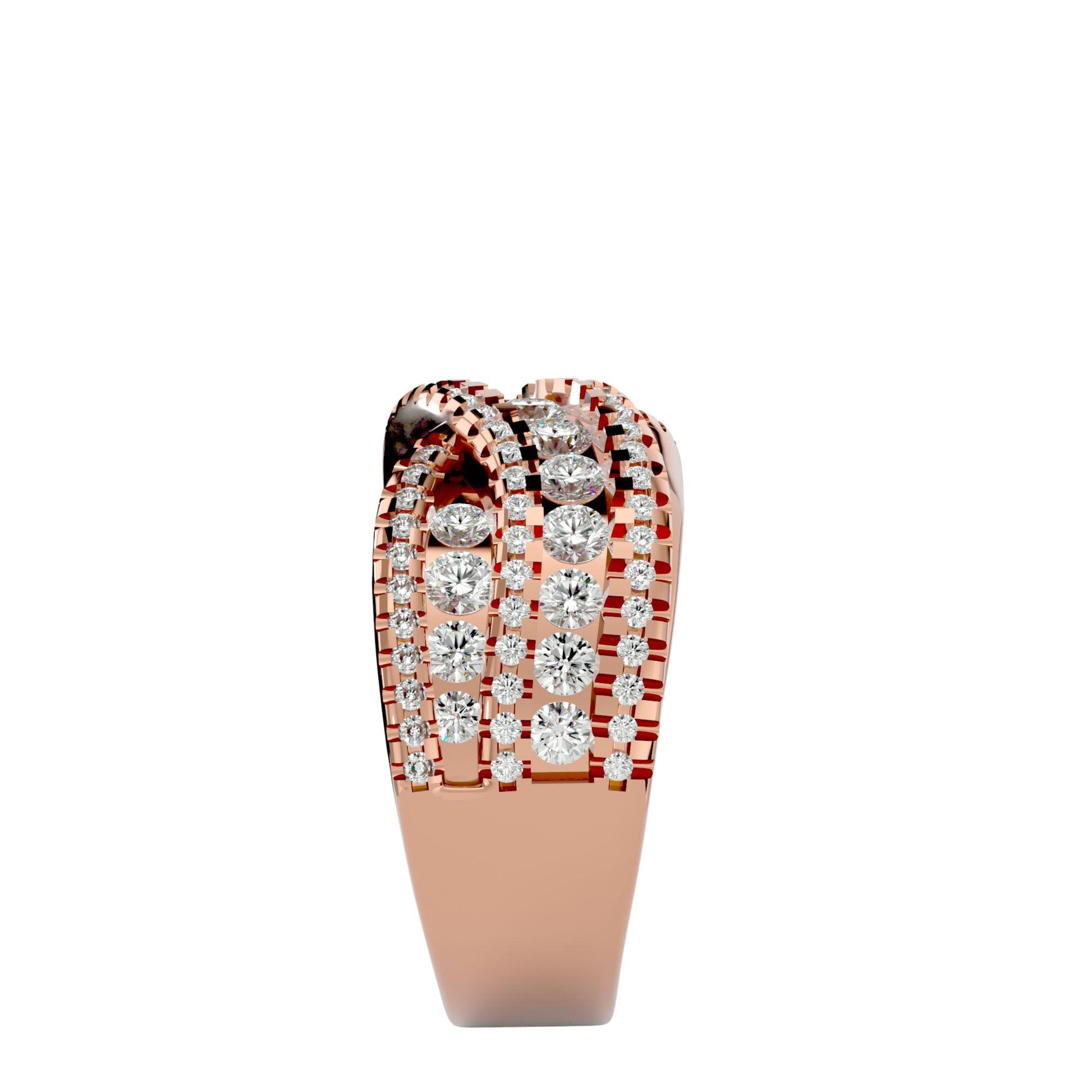 Lab Grown Round Diamond Band Ring In Rose Gold