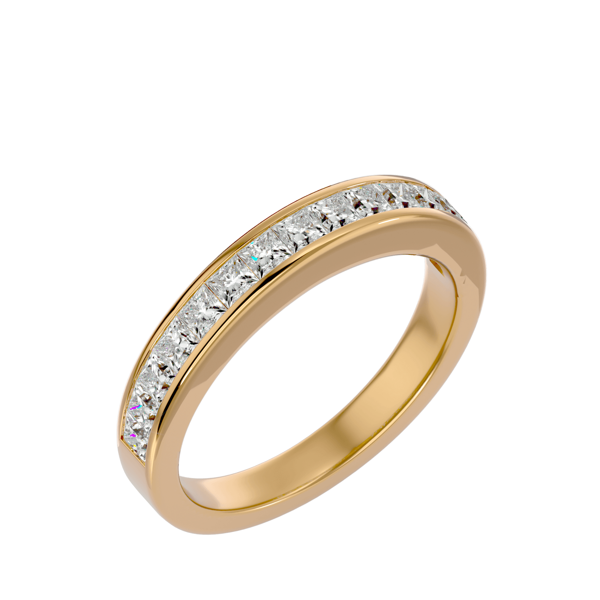 Lab Grown Round Diamond Band Ring In Yellow Gold