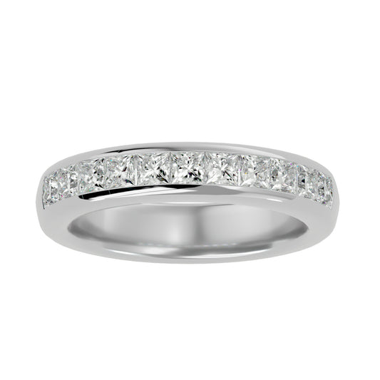 Lab Grown Princess Cut Diamond Band Ring In Platinum