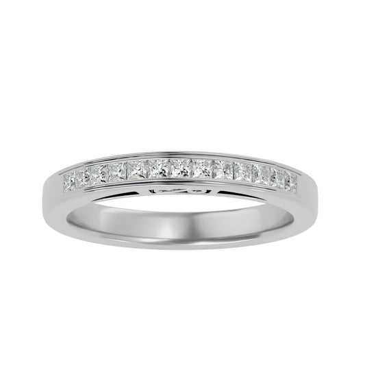 Lab Grown Princess Cut Diamond Couples Band Ring In Platinum