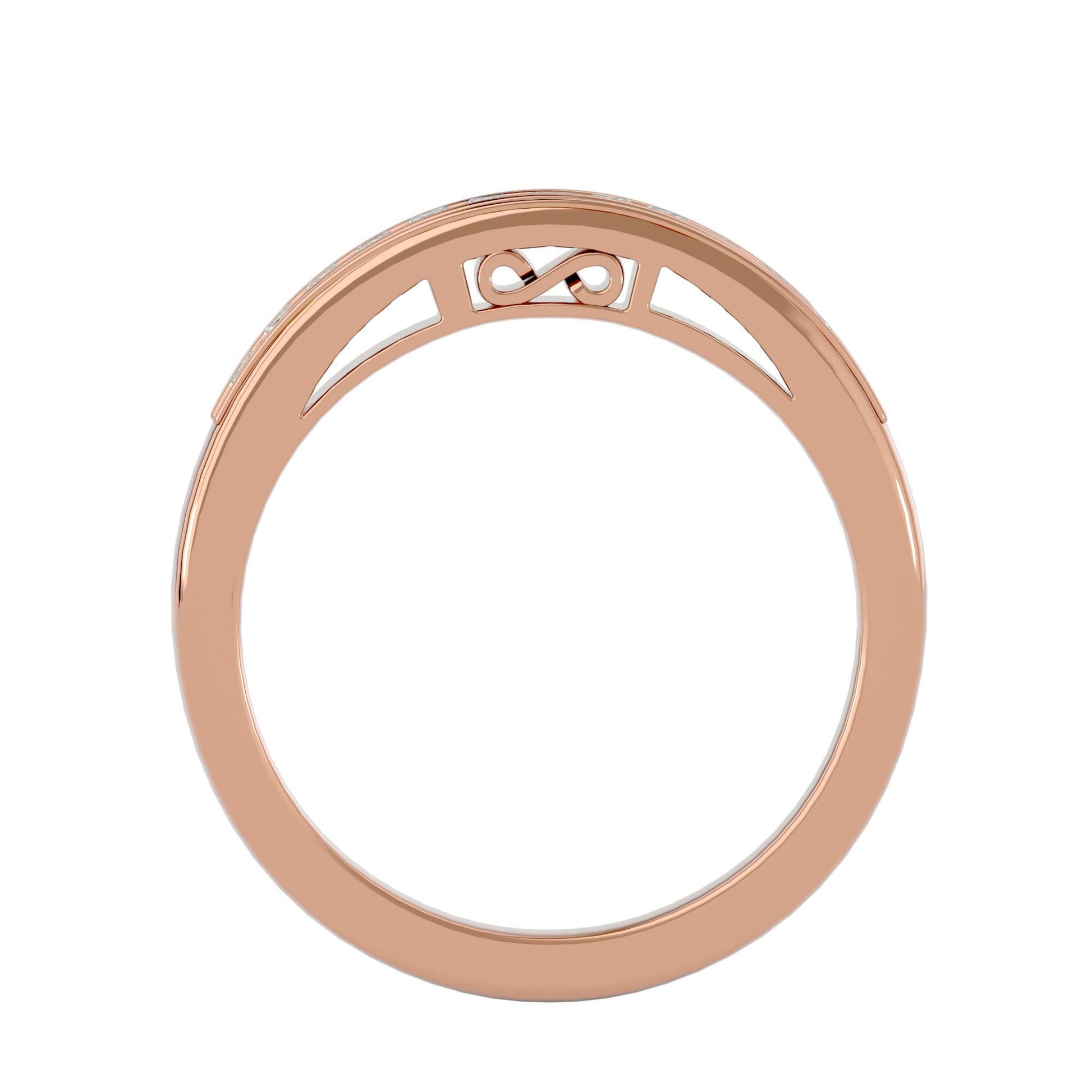 Lab Grown Princess Cut Diamond Band Ring In Rose Gold