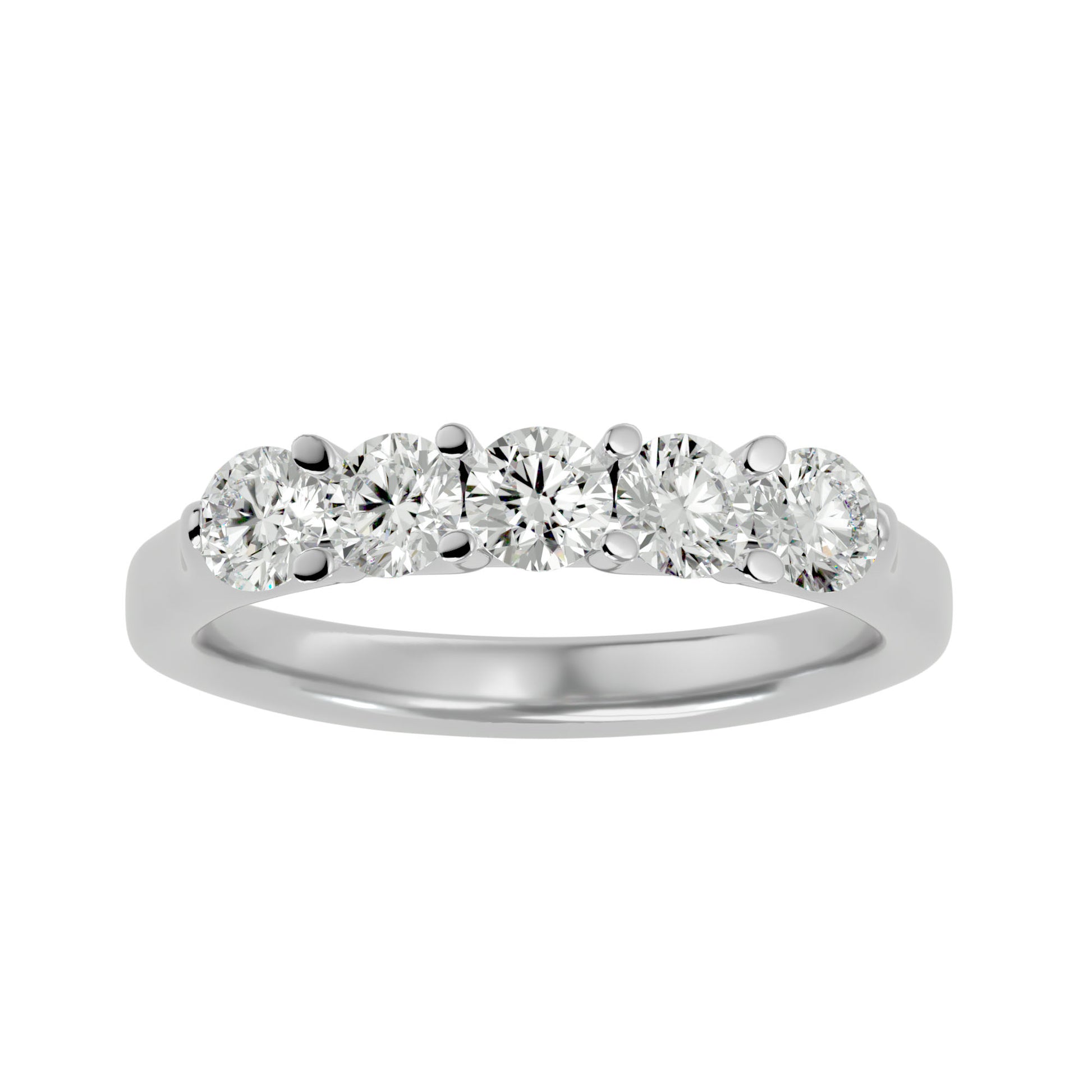 Lab Grown Round Cut Diamond Band Ring In Platinum