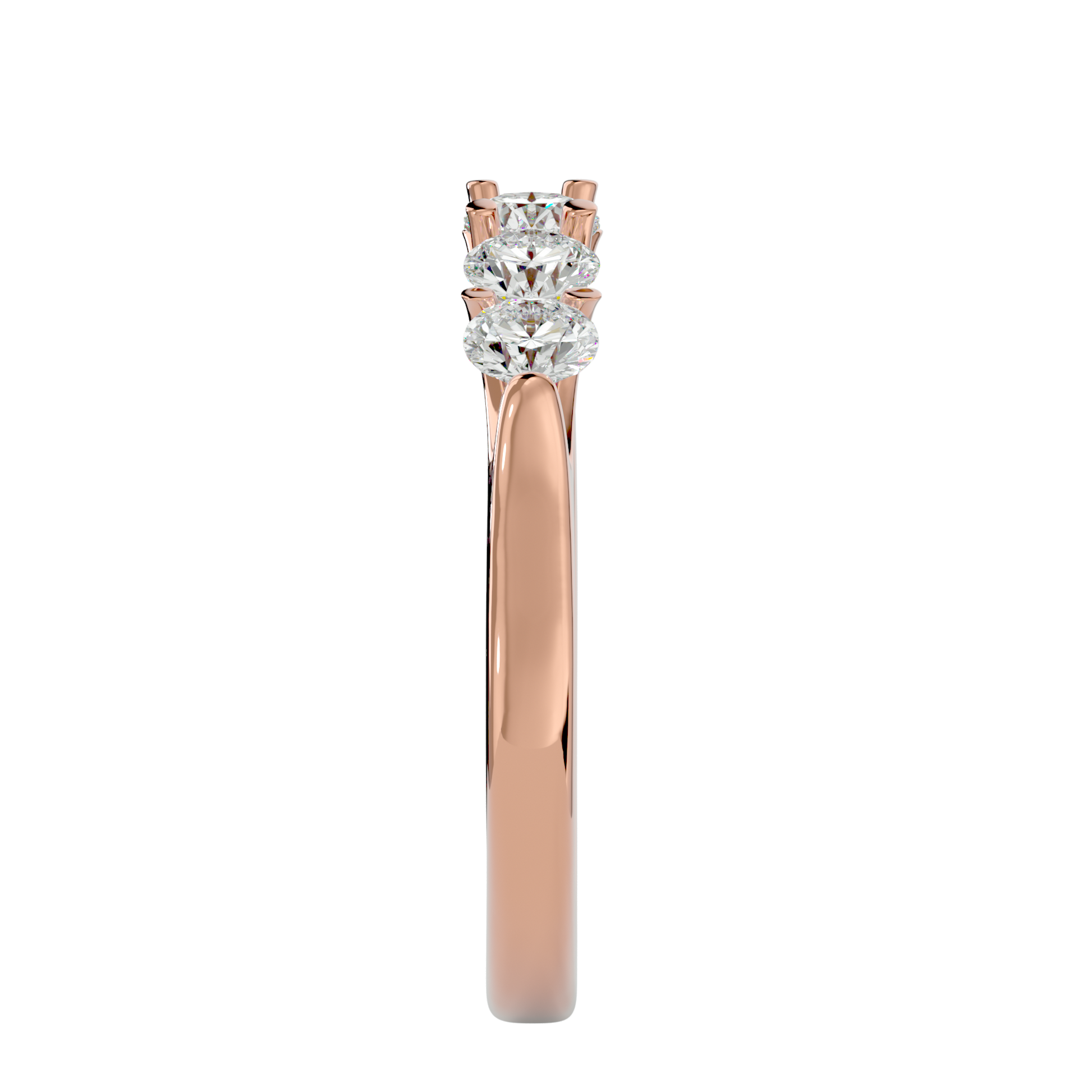 Lab Grown Round Cut Diamond Band Ring In Rose Gold