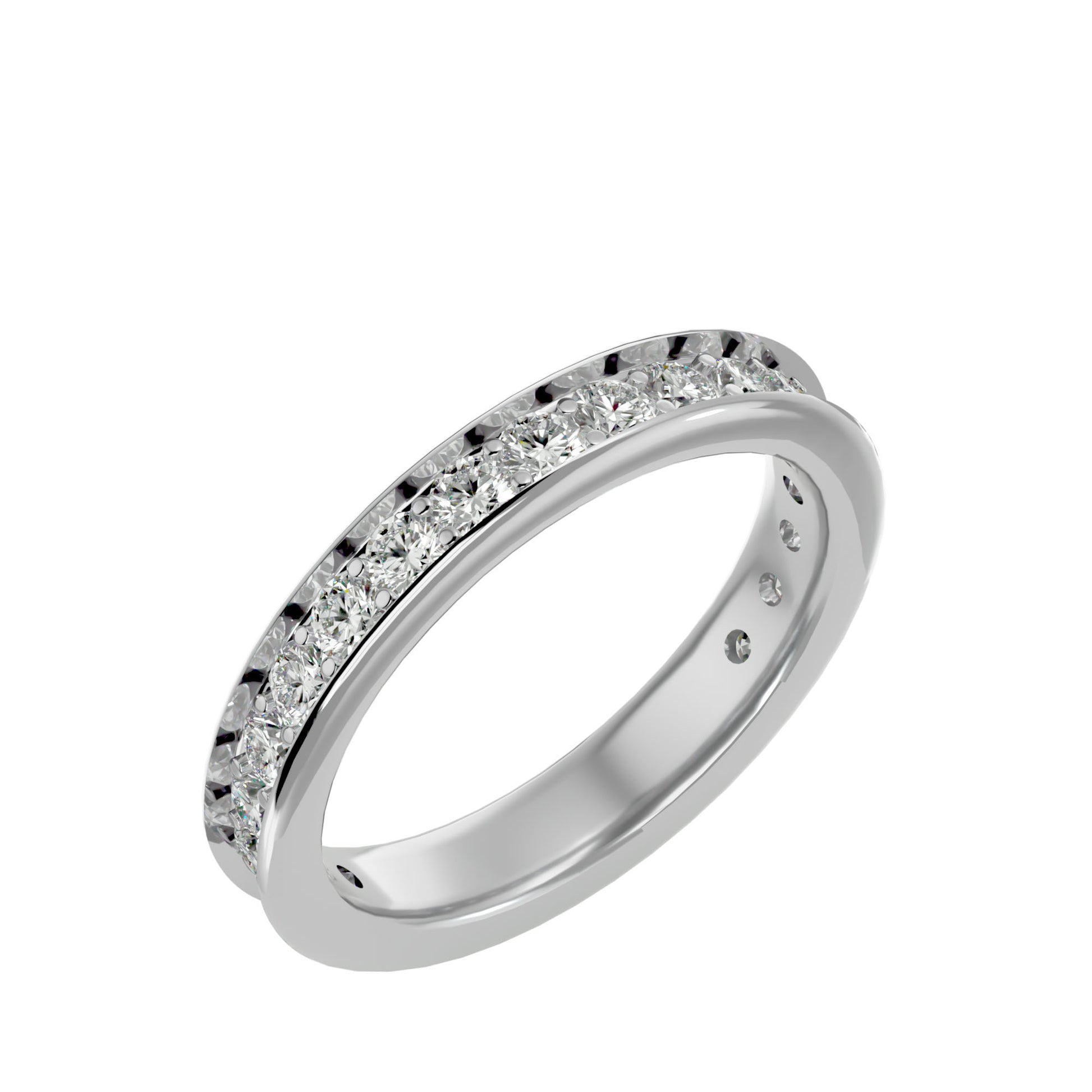 Lab Grown Round Cut Diamond Eternity Band Ring In Platinum