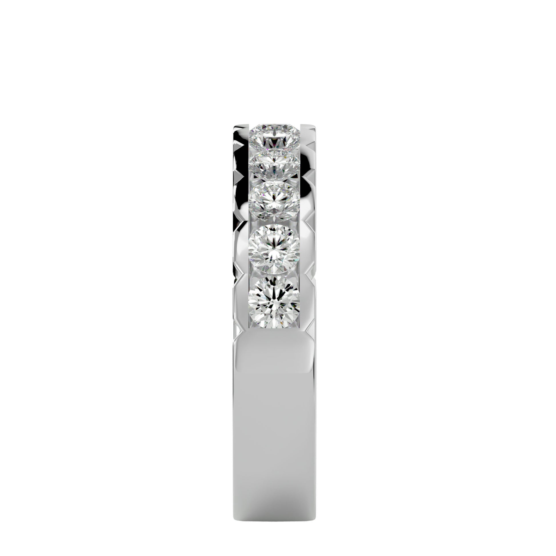 Lab Grown Round Cut Diamond Band Ring In Platinum