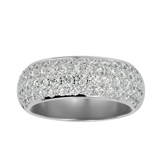 Lab Grown Round Cut Diamond Band Ring In Platinum