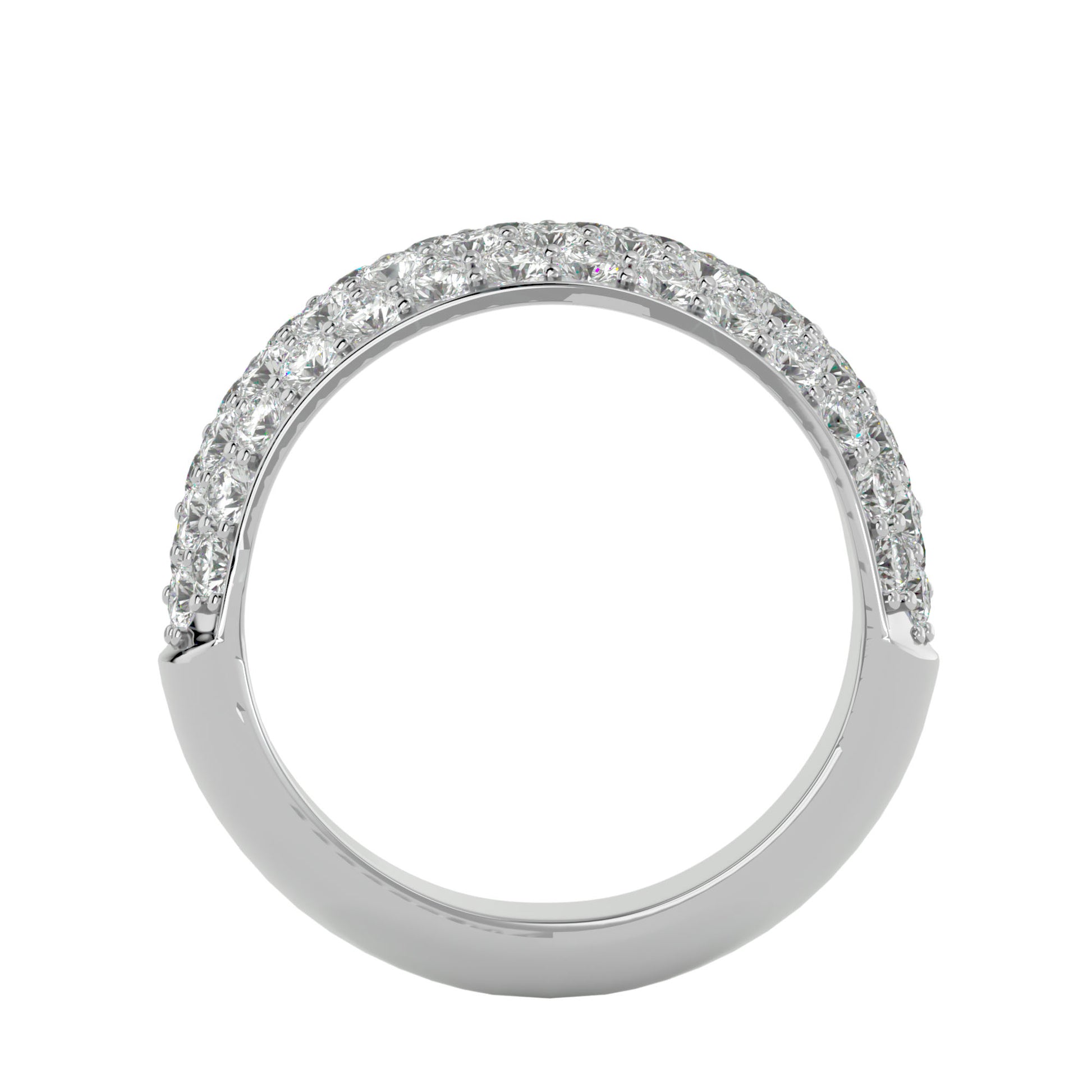 Lab Grown Round Cut Diamond Band Ring In Platinum