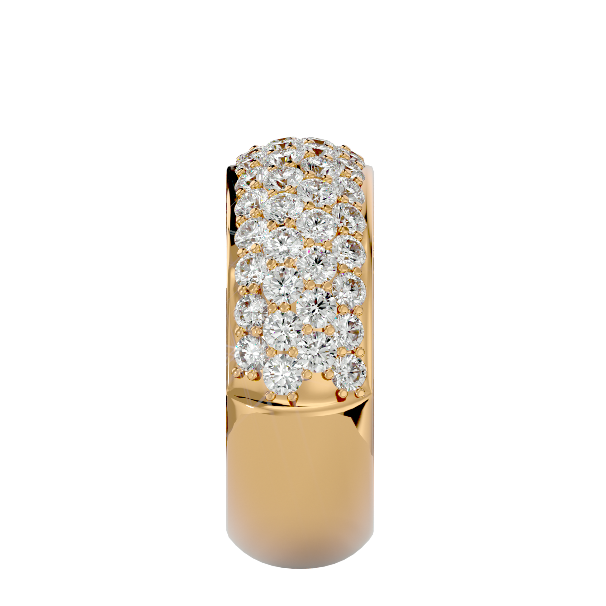 Lab Grown Round Cut Diamond Band Ring In Yellow Gold