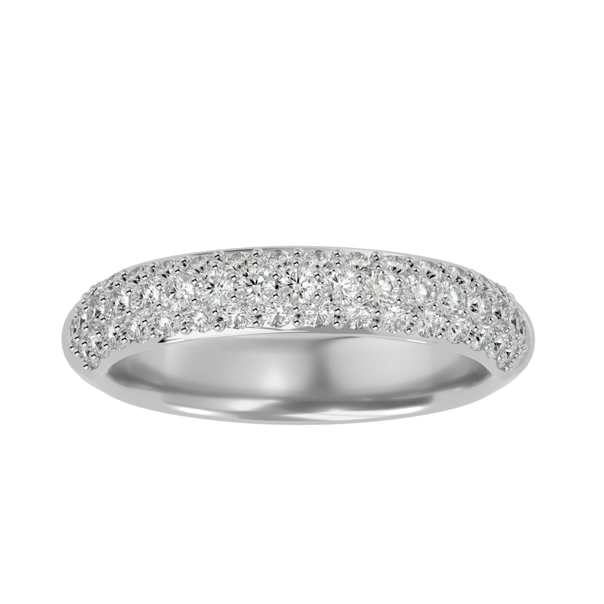 Lab Grown Round Cut Diamond Band Ring In Platinum