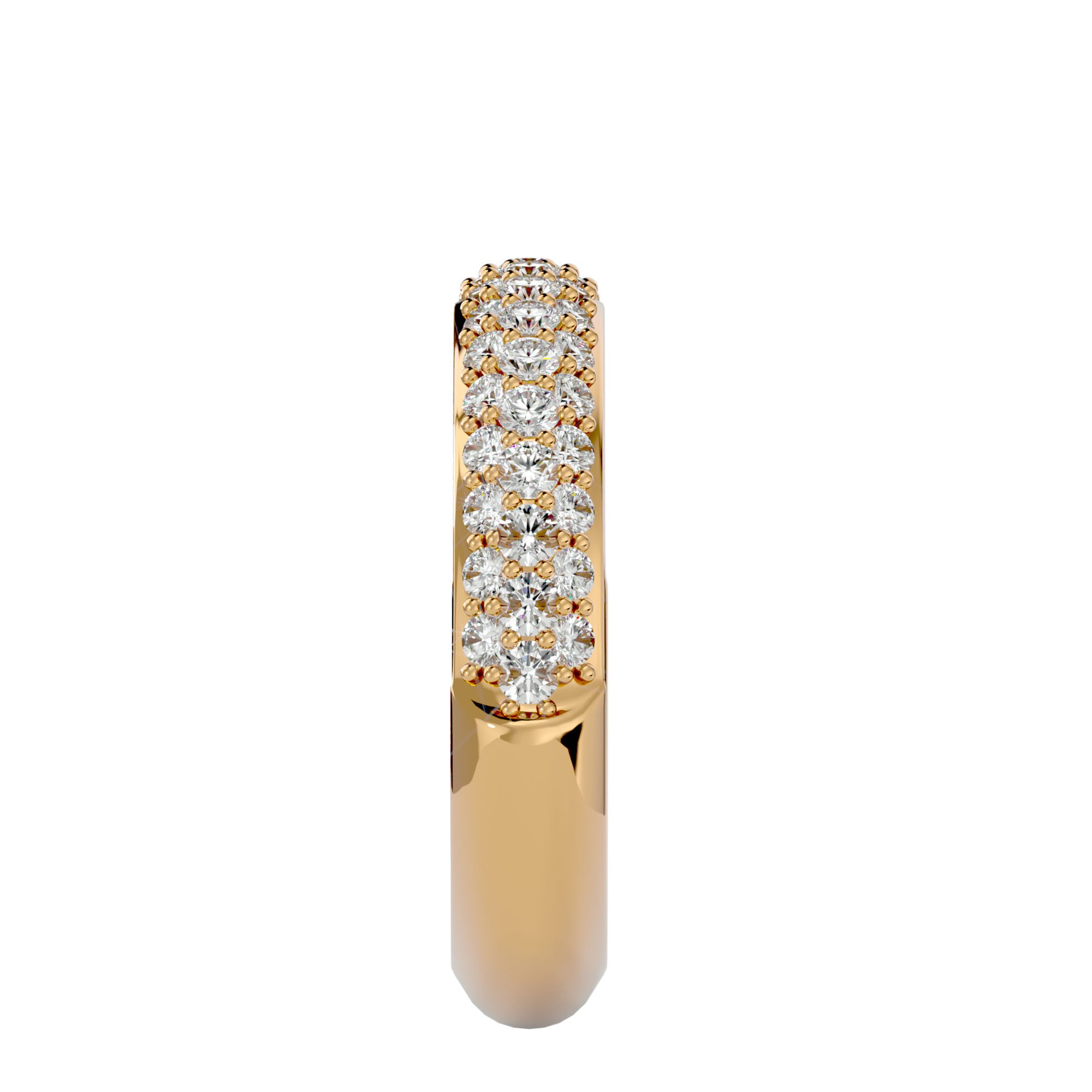 Lab Grown Round Cut Diamond Band Ring In Yellow Gold