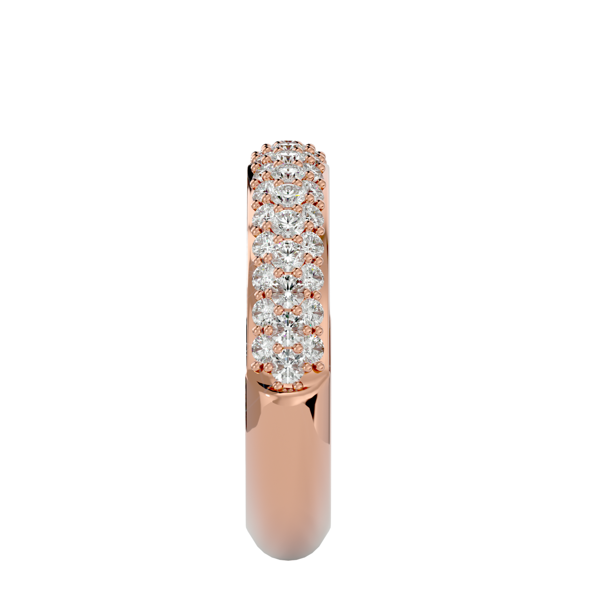 Lab Grown Round Cut Diamond Band Ring In Rose Gold