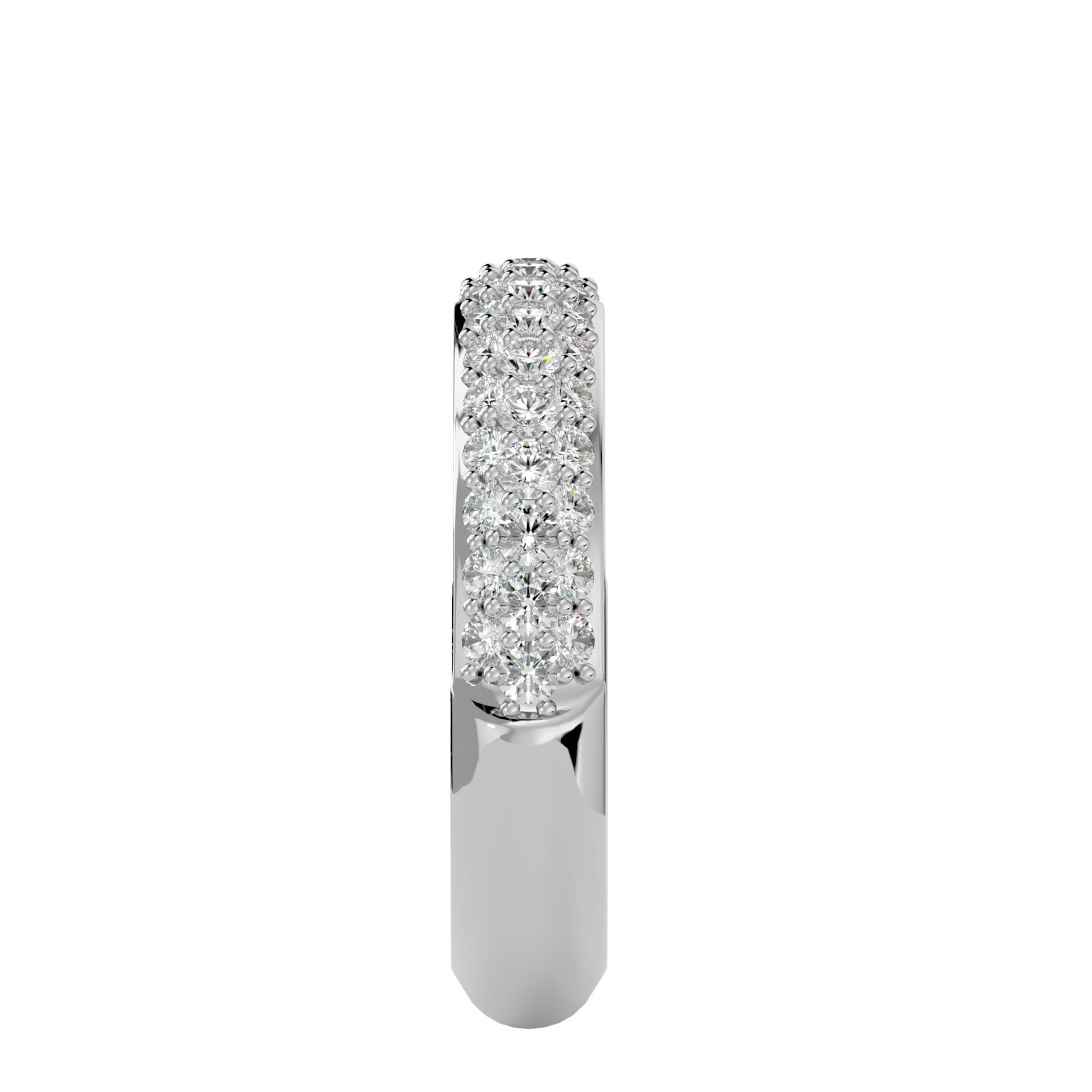 Lab Grown Round Cut Diamond Band Ring In Platinum