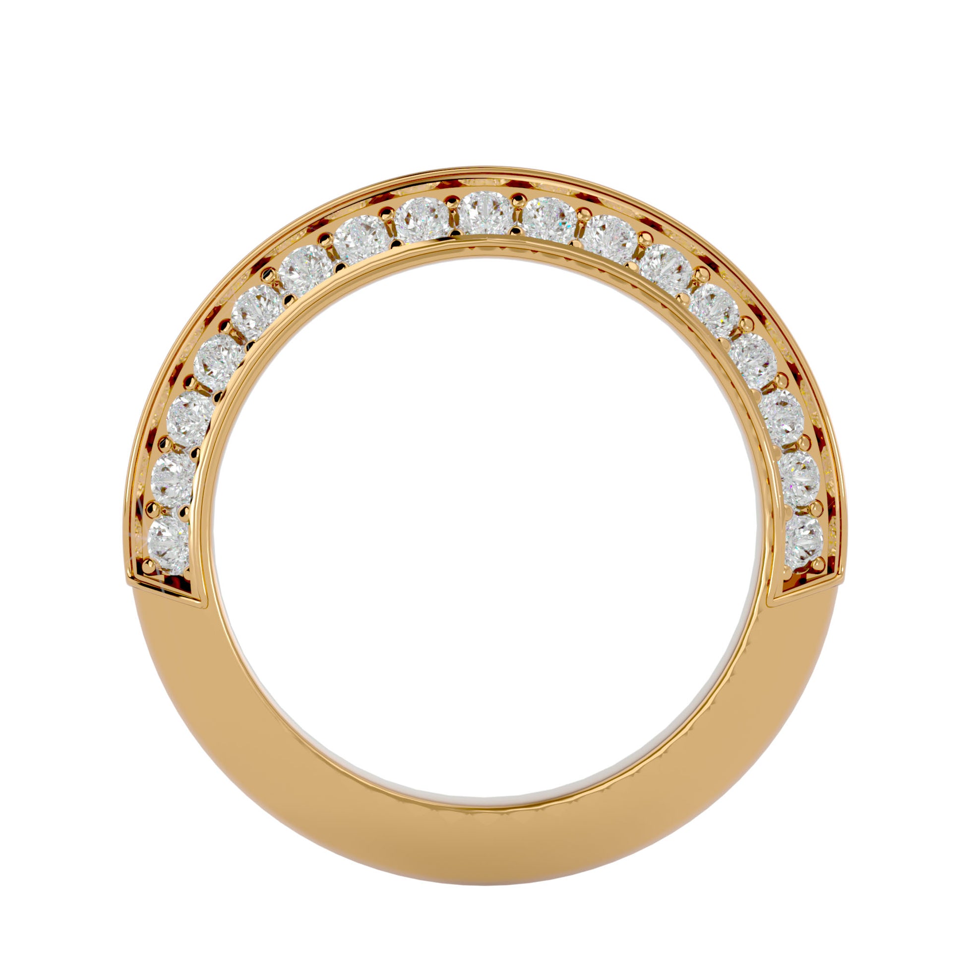 Lab Grown Round Cut Diamond Eternity Band Ring In Yellow Gold