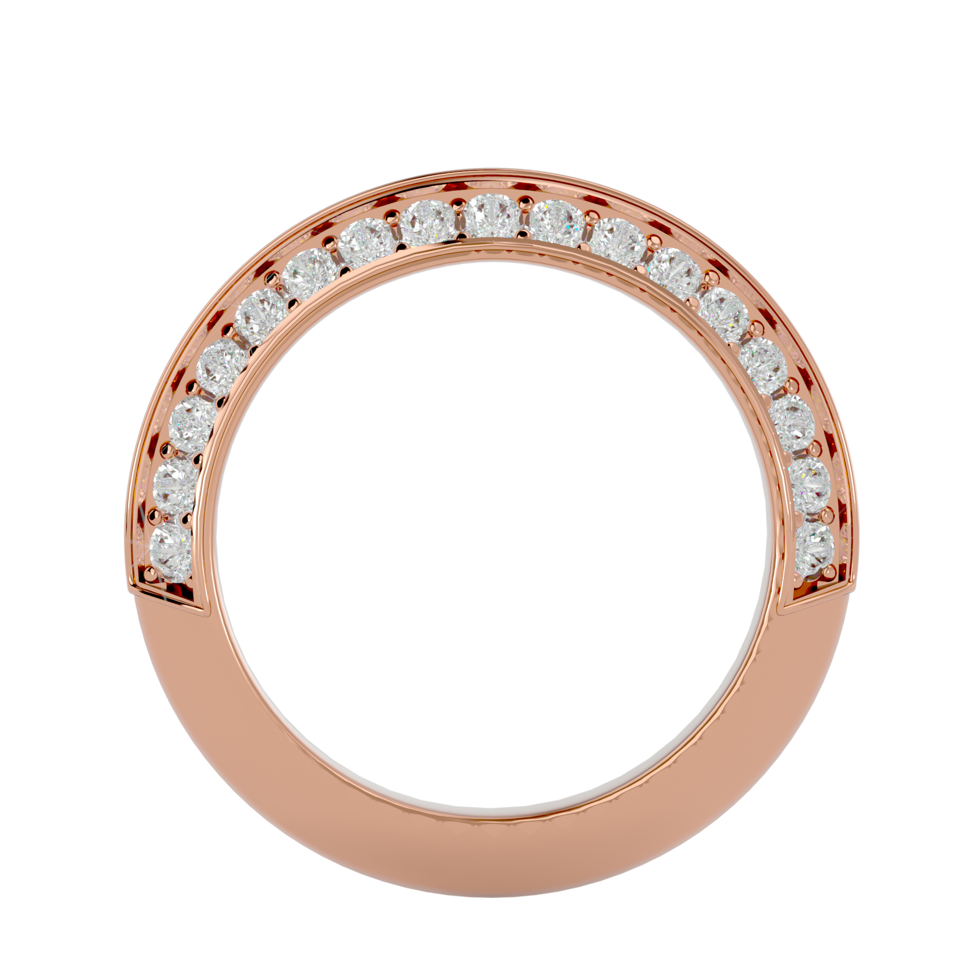 Lab Grown Round Cut Diamond Eternity Band Ring In Rose Gold