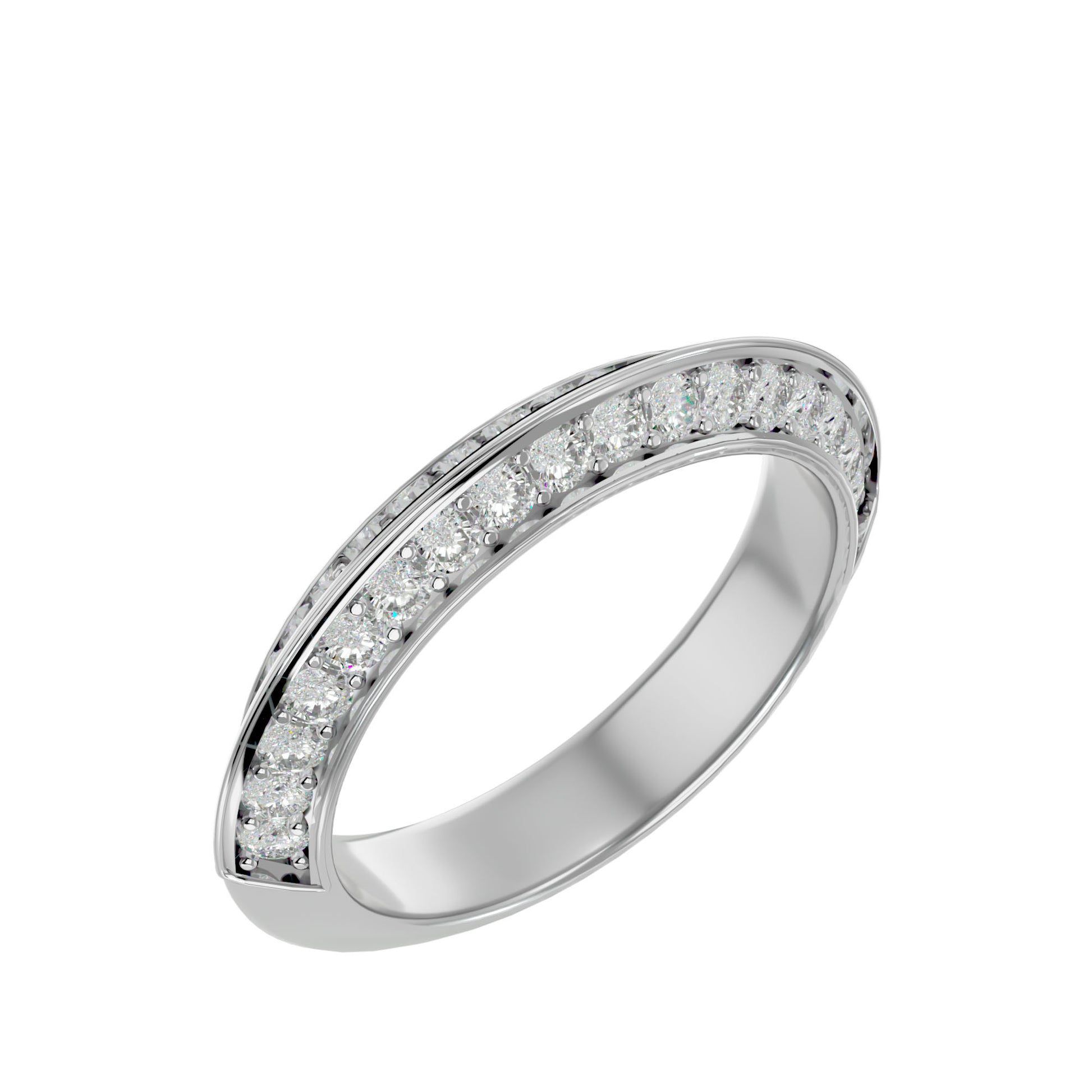 Lab Grown Round Cut Diamond Eternity Band Ring In Platinum