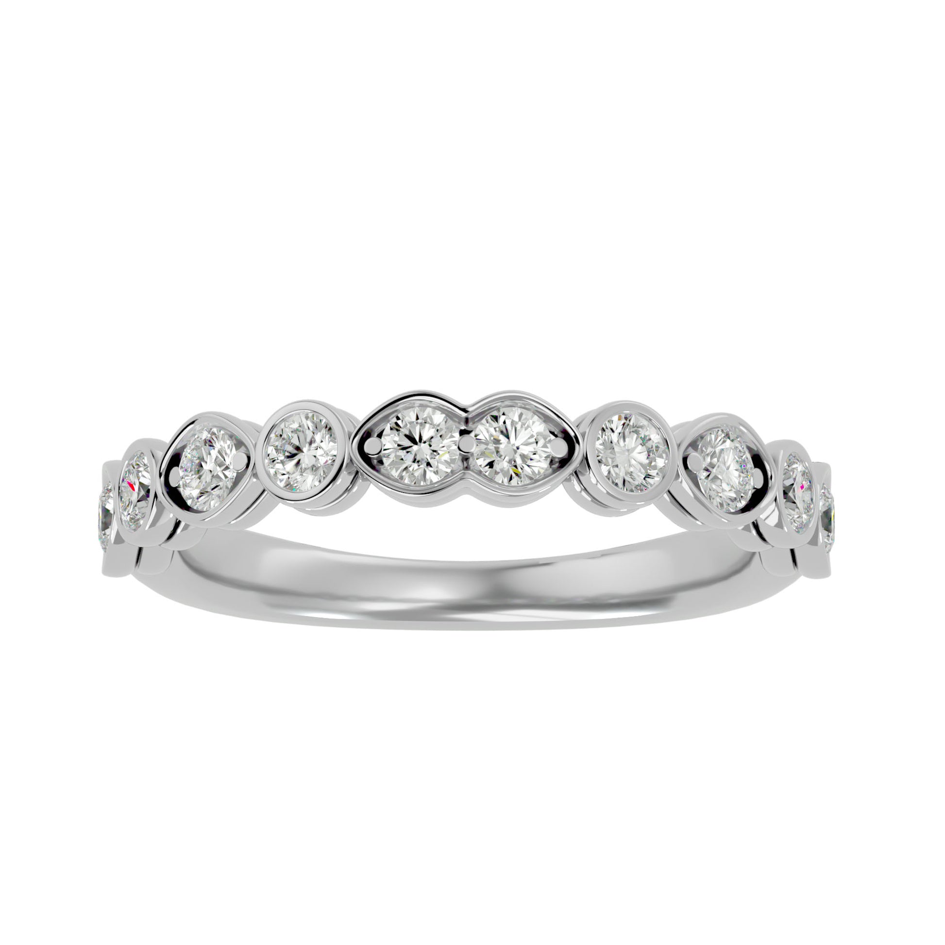 Lab Grown Round Cut Diamond Band Ring In Platinum