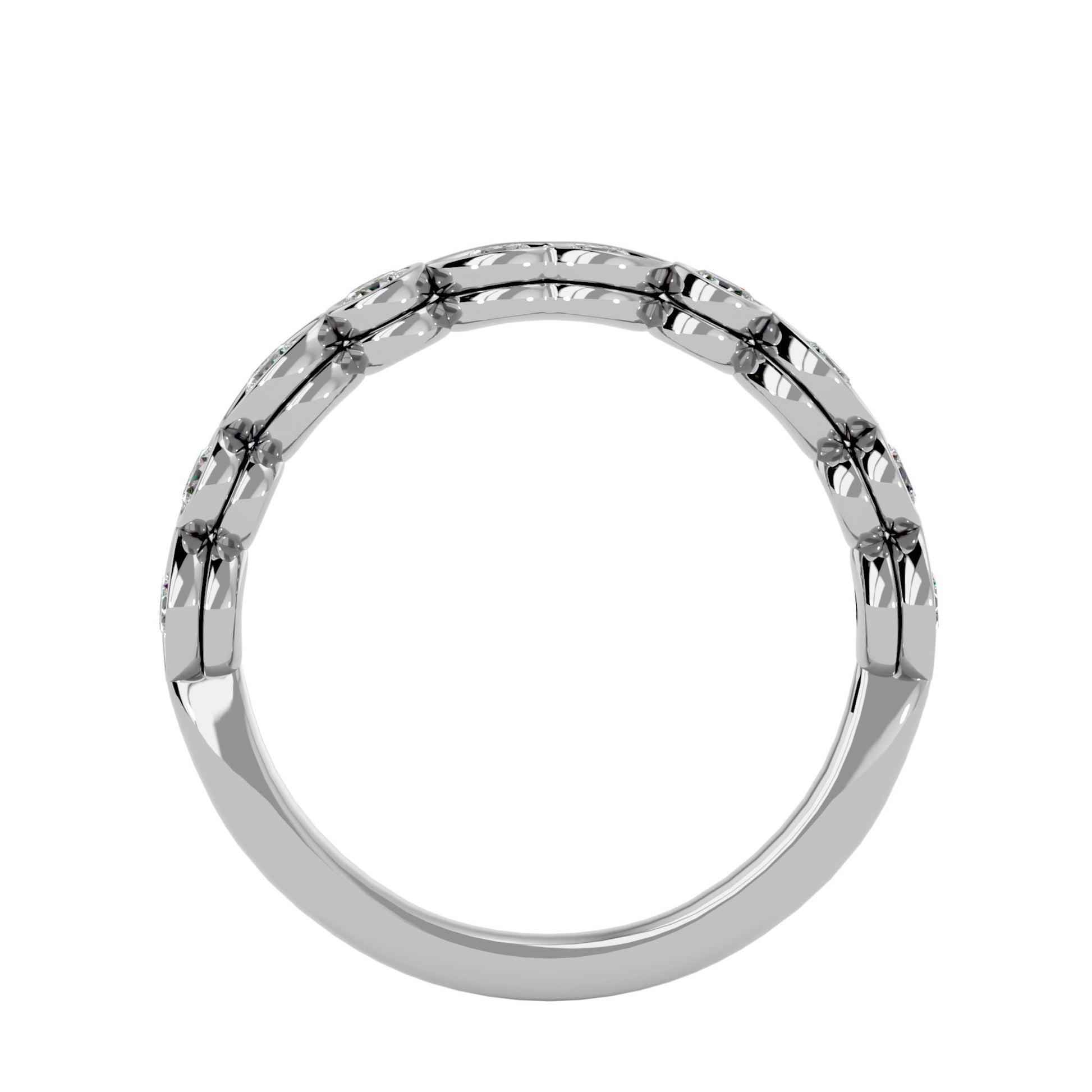 Lab Grown Round Cut Diamond Band Ring In Platinum