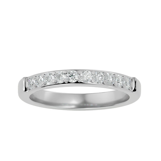 Lab Grown Round Cut Diamond Band Ring In Platinum