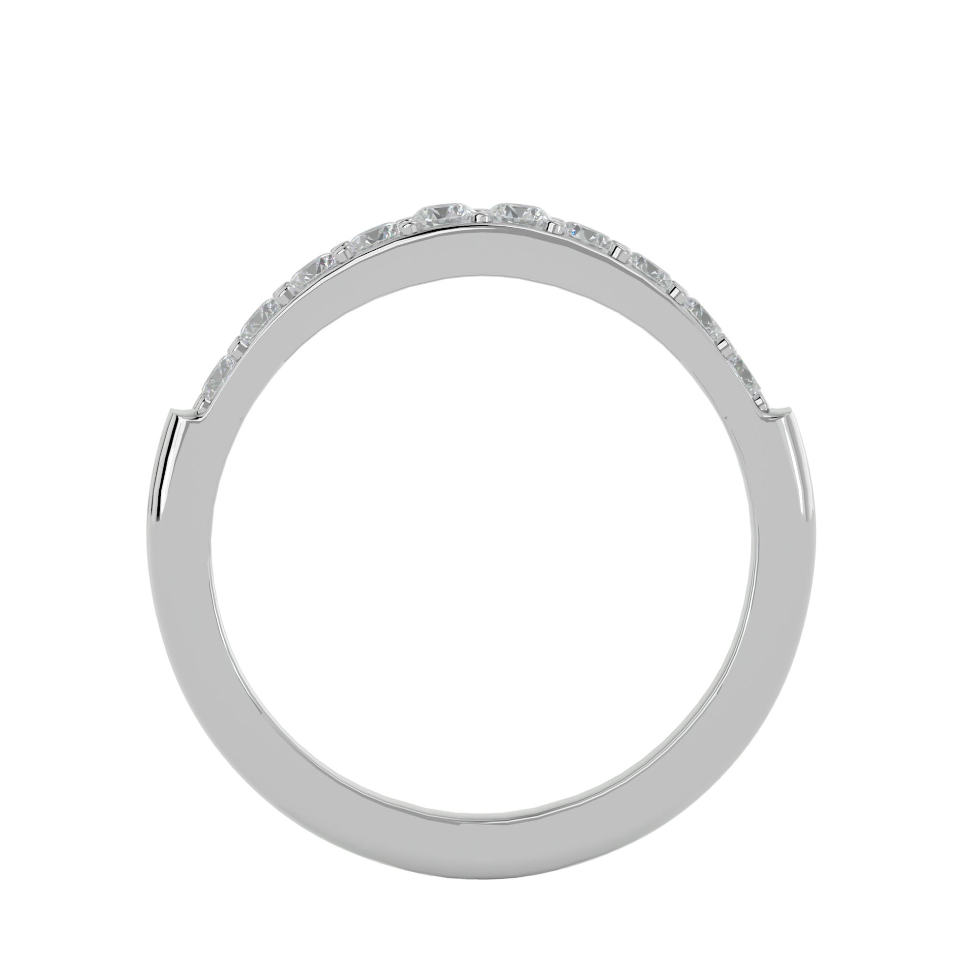 Lab Grown Round Cut Diamond Band Ring In Platinum