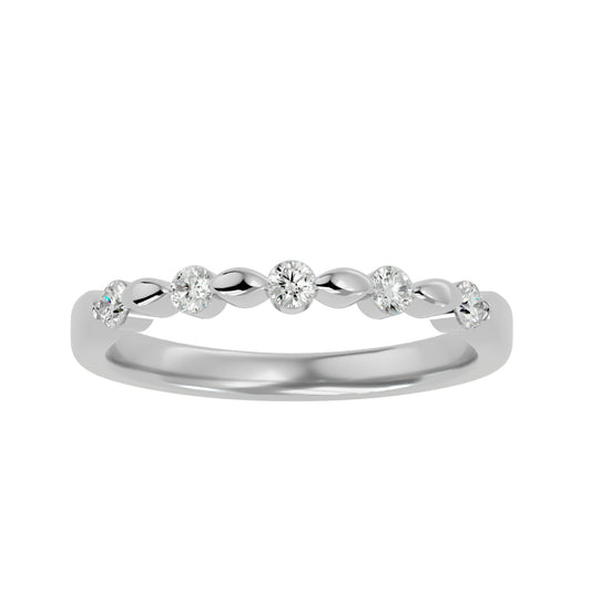 Lab Grown Round Cut Diamond Band Ring In Platinum