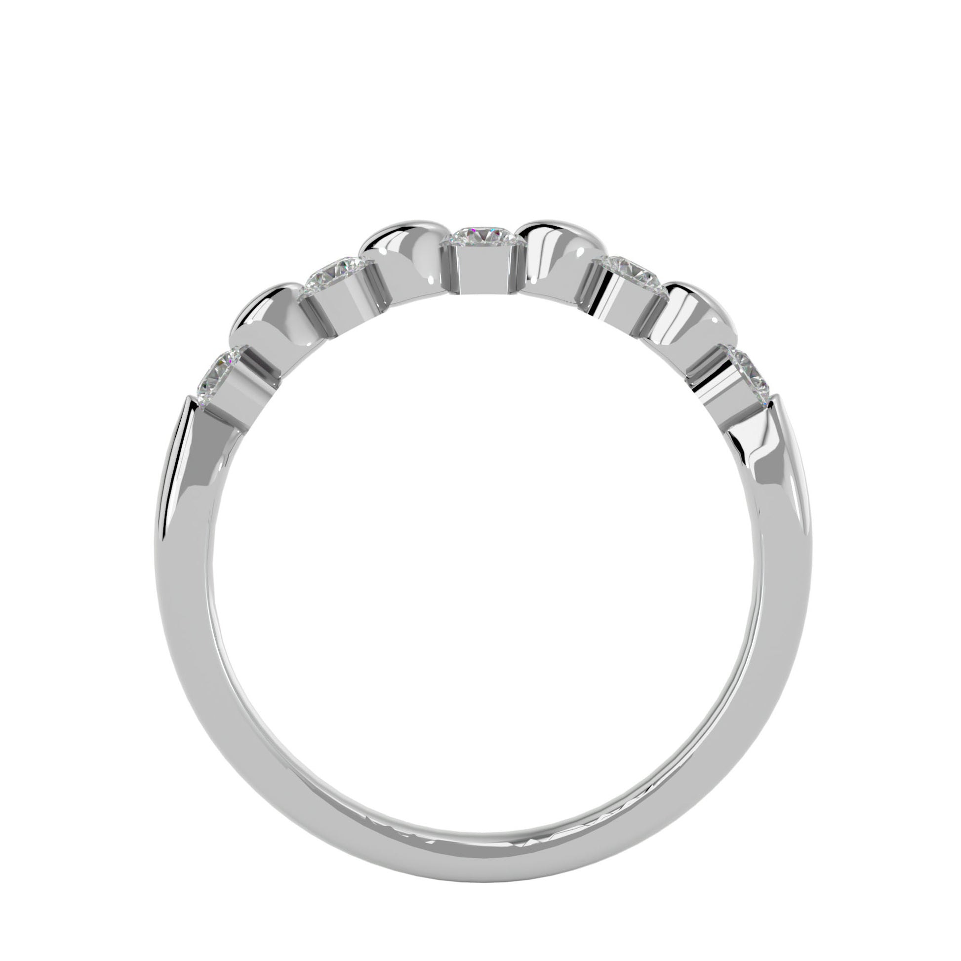 Lab Grown Round Cut Diamond Band Ring In Platinum