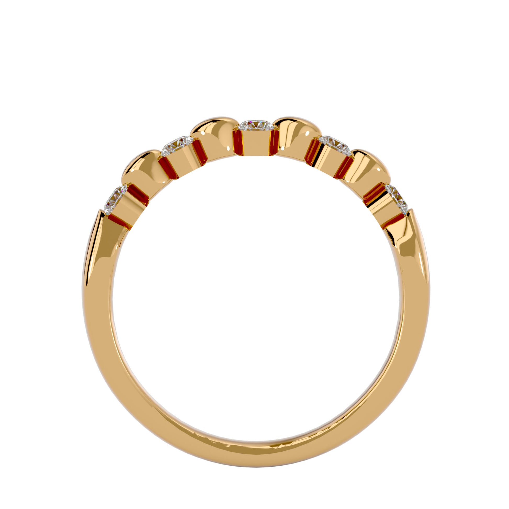 Lab Grown Round Cut Diamond Band Ring In Yellow Gold