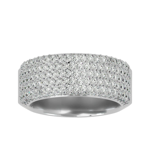 Lab Grown Round Cut Diamond Band Ring In Platinum