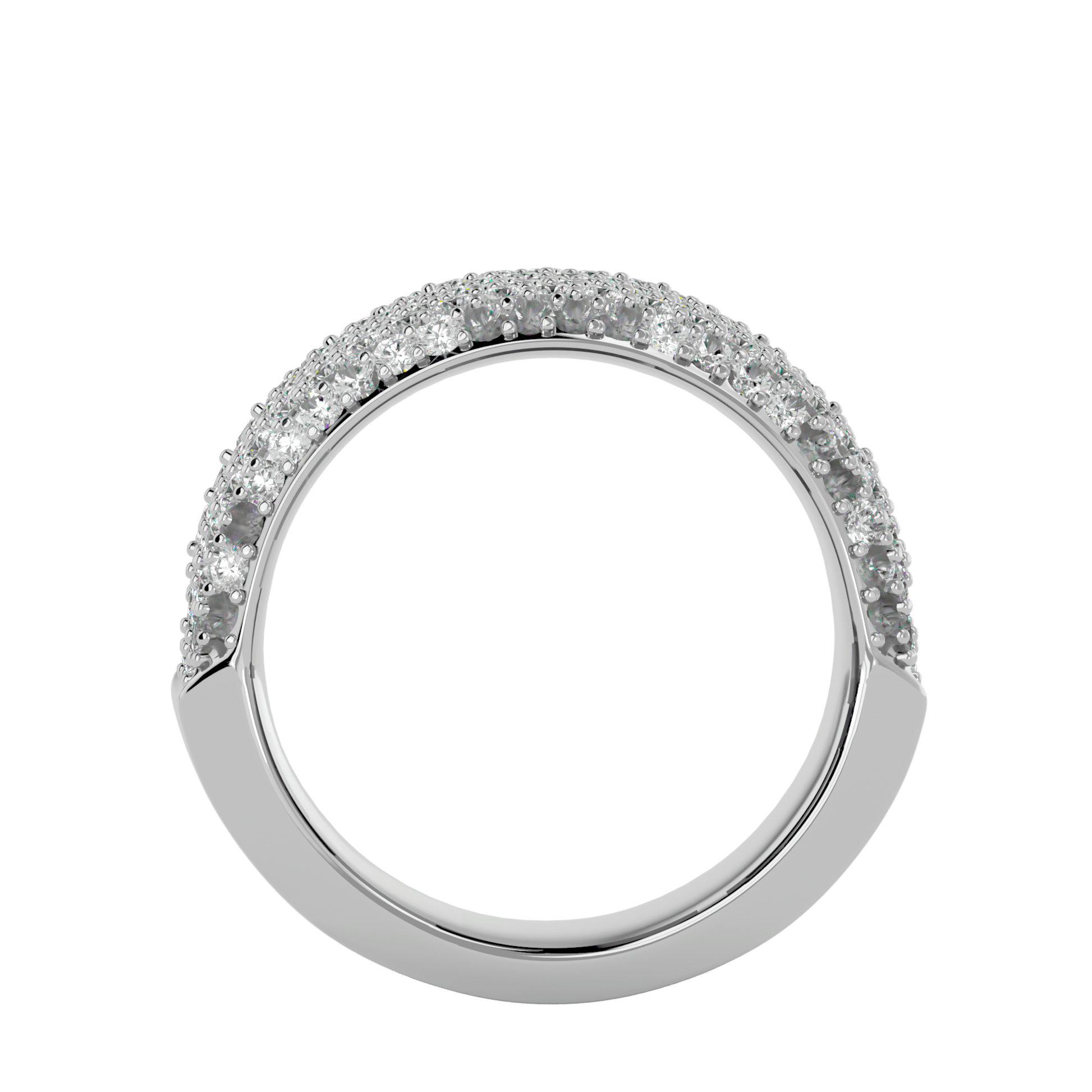 Lab Grown Round Cut Diamond Band Ring In Platinum