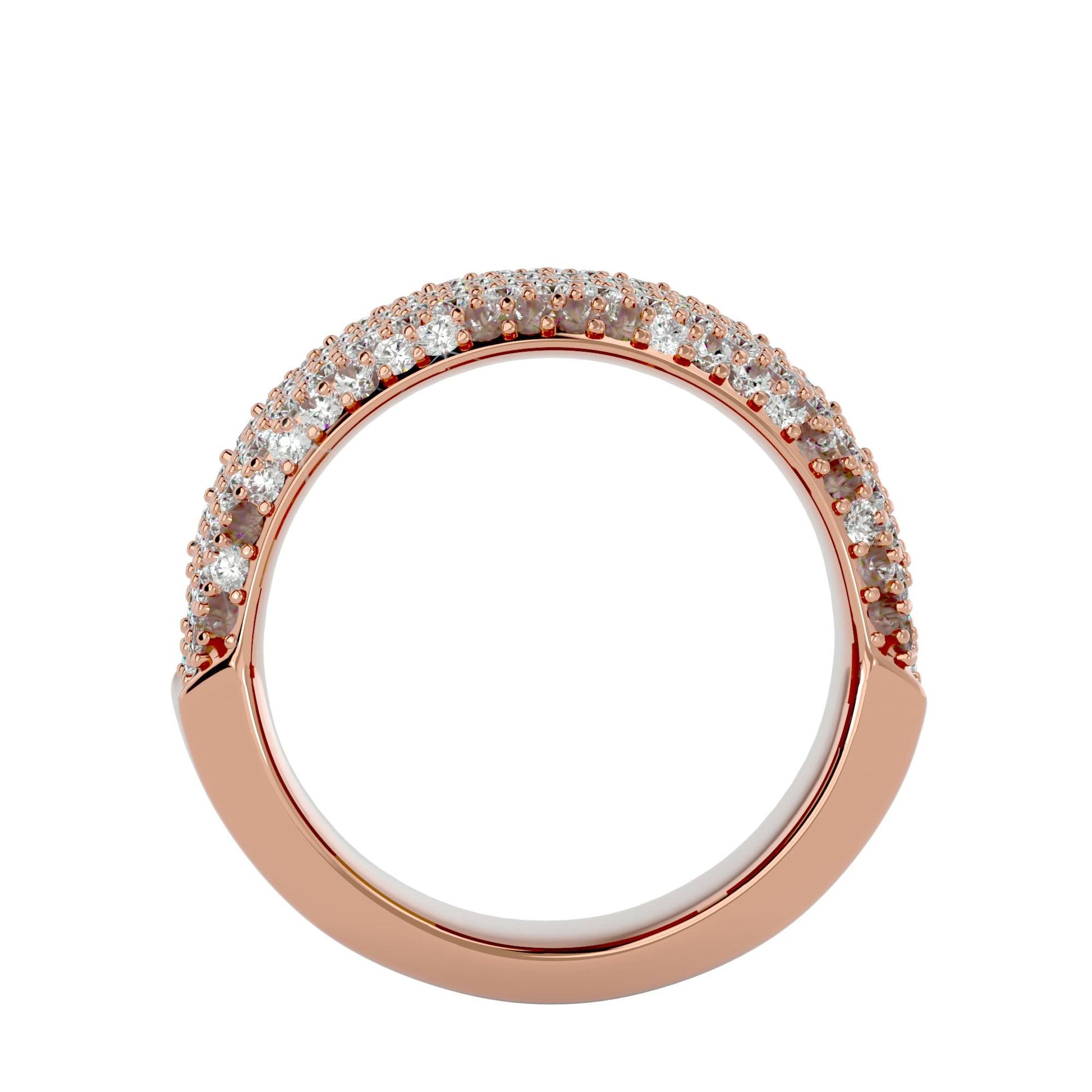 Lab Grown Round Cut Diamond Band Ring In Rose Gold