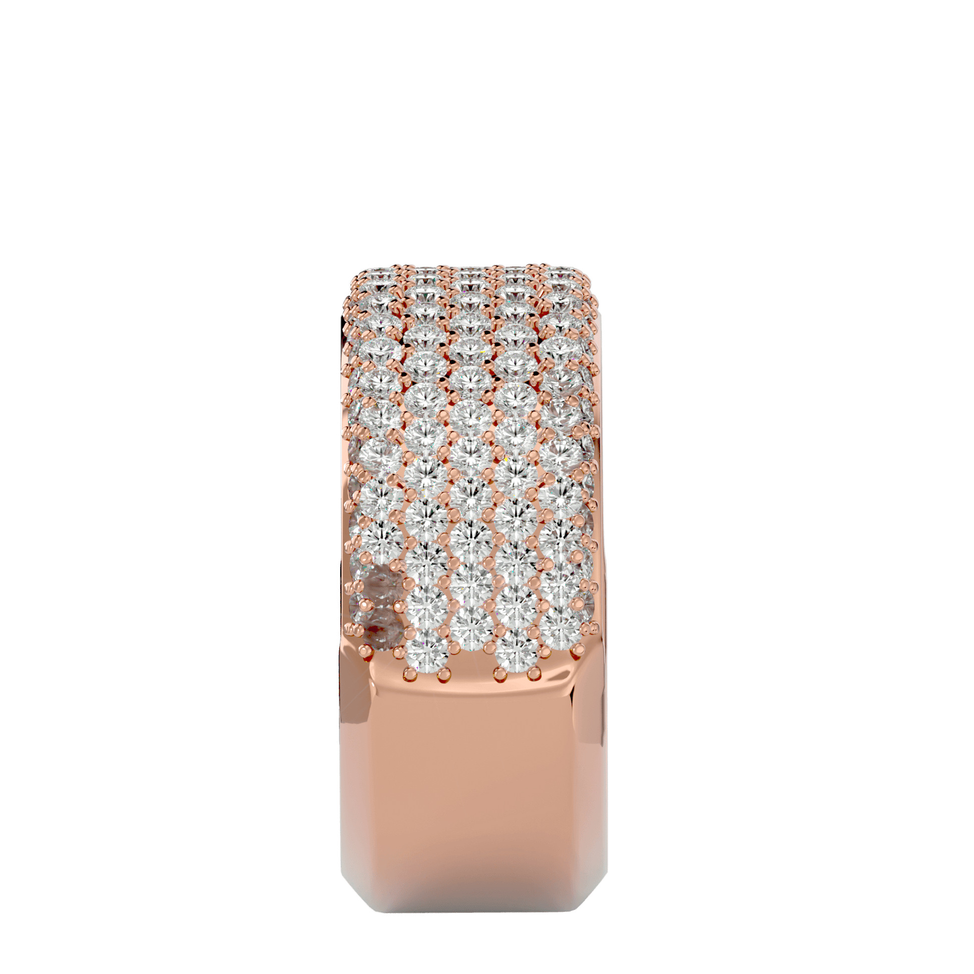 Lab Grown Round Cut Diamond Band Ring In Rose Gold