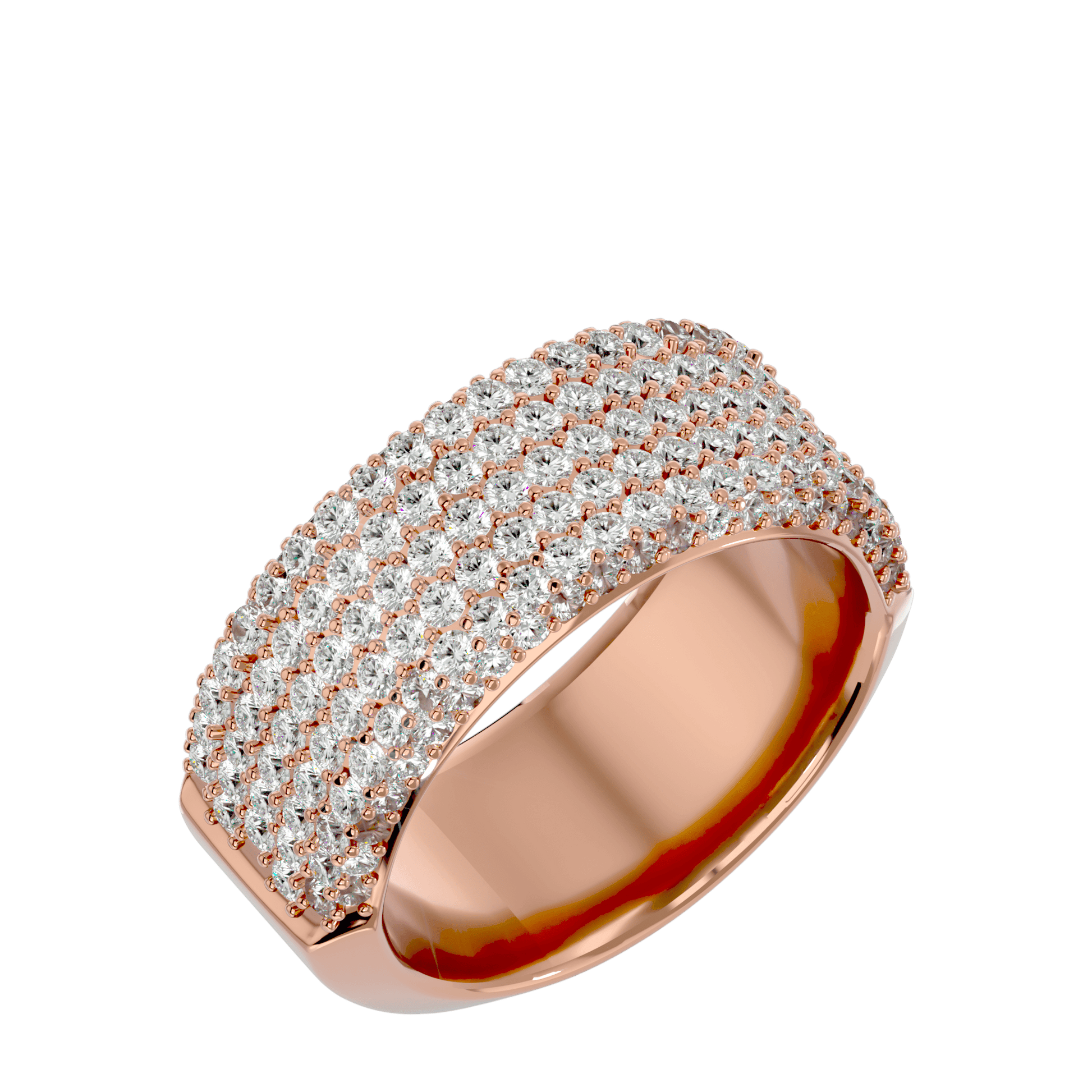 Lab Grown Round Cut Diamond Band Ring In Rose Gold