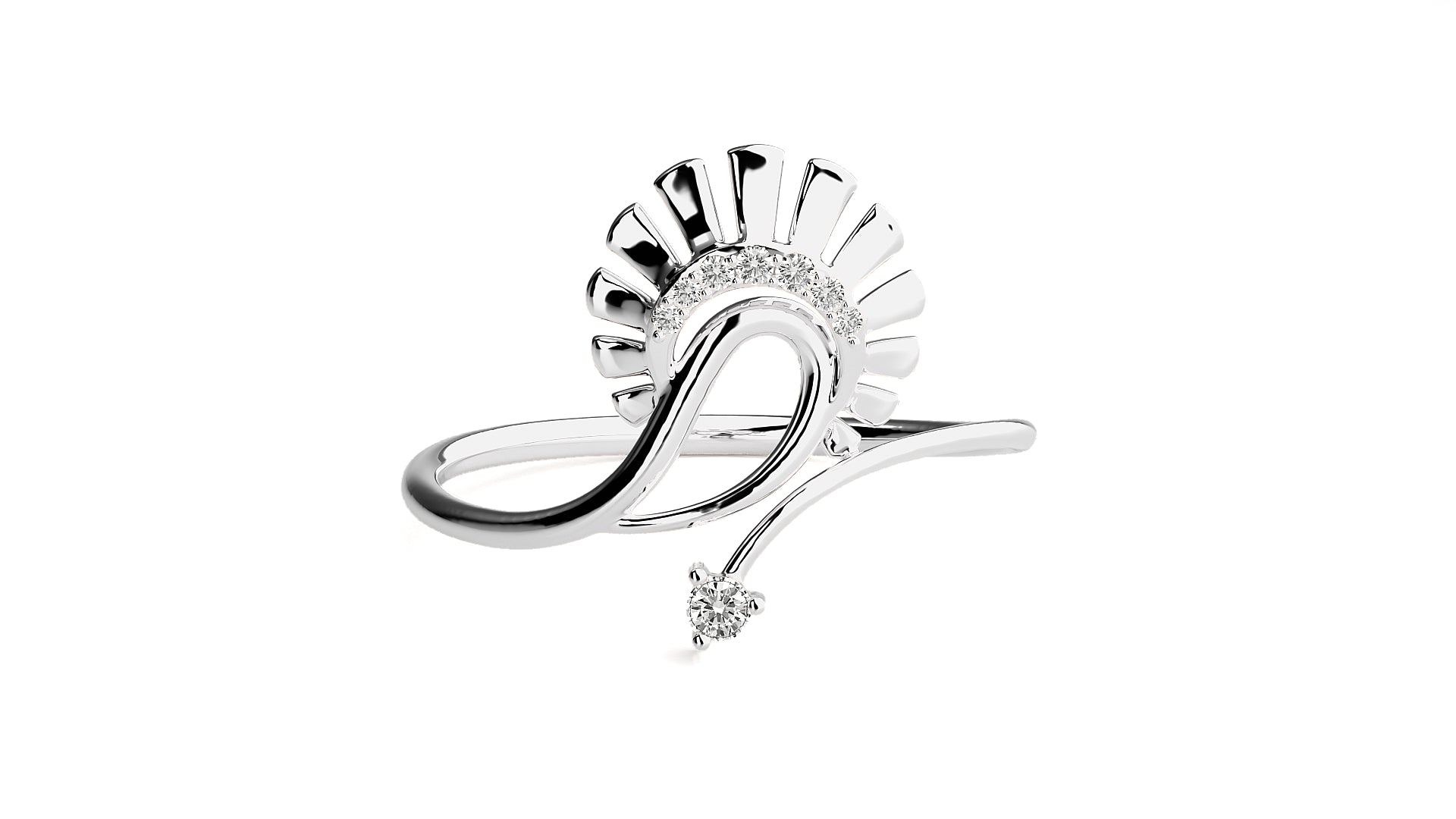 Stunning 9k Lab Grown Round Cut Diamond Gold Ring