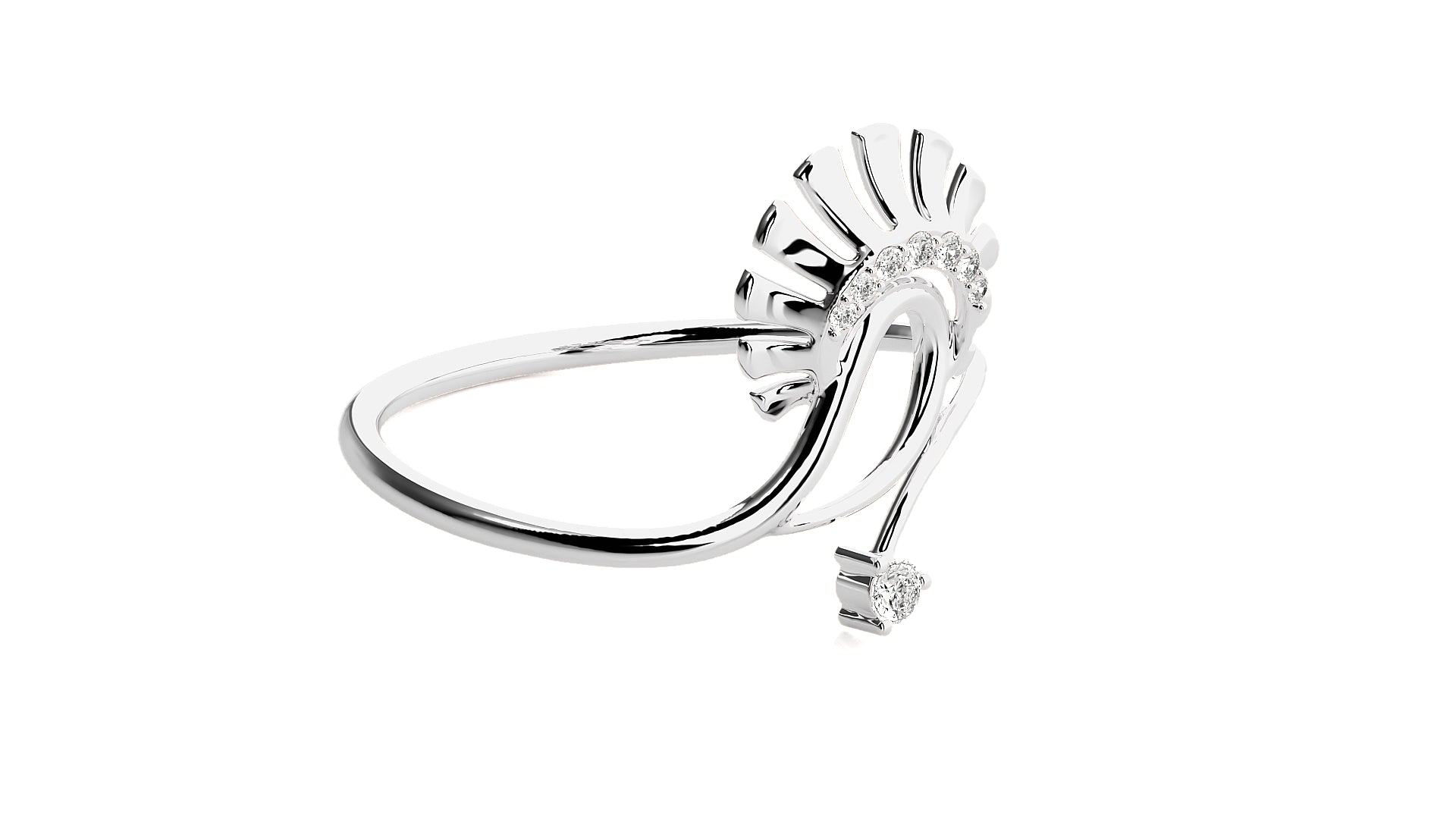 Stunning 9k Lab Grown Round Cut Diamond Gold Ring