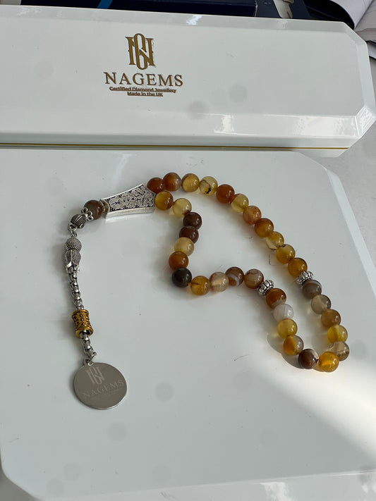 British Certified Natural Gems Agate in luxurious box